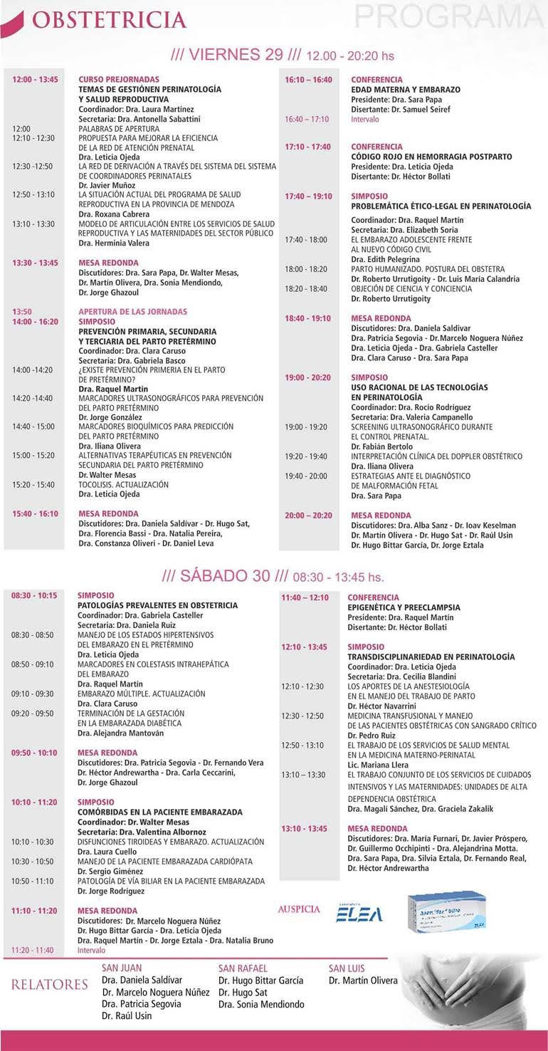 Jornadas Cuyanas Programa Obstetricia