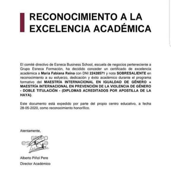 Reina reconocimiento